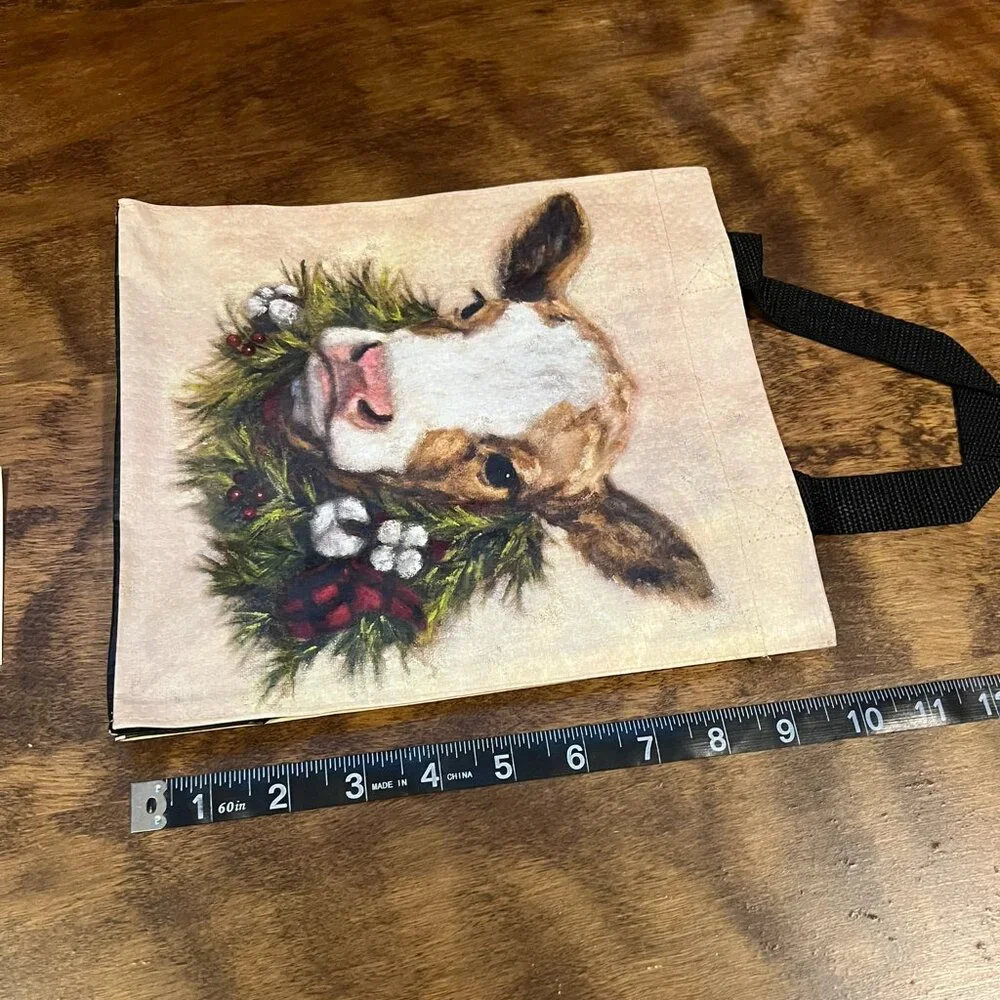5/$20 Cow reusable mini tote/ gift bag Bin BH-LAST ONE